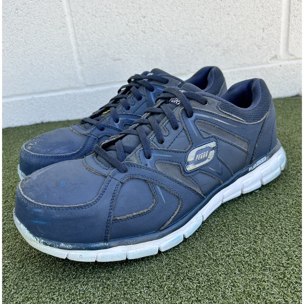 Skechers Men Work Shoes Athletic Slip Resistant Aluminum Toe Steel Plate 12 US